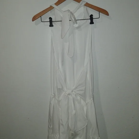 NWT VINCE White Backless Halter Dress - Picture 5 of 11